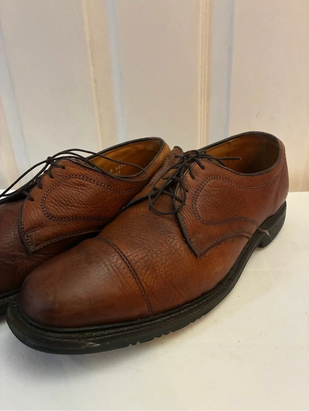 Allen Edmonds Becker Brown Leather Captoe Dress Shoes Size 11.5 Made In USA